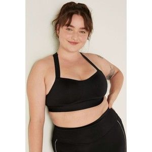 PINK Active Victorias Secret Black Racer Back Spors Bra Size Medium